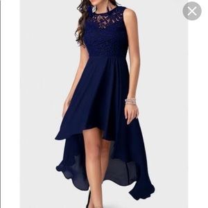 High-Low Navy Blue Homecoming / Prom Dress, Size Medium